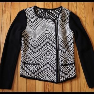 Lucky Brand Aztec Moto Sweater Jacket